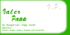 valer papp business card
